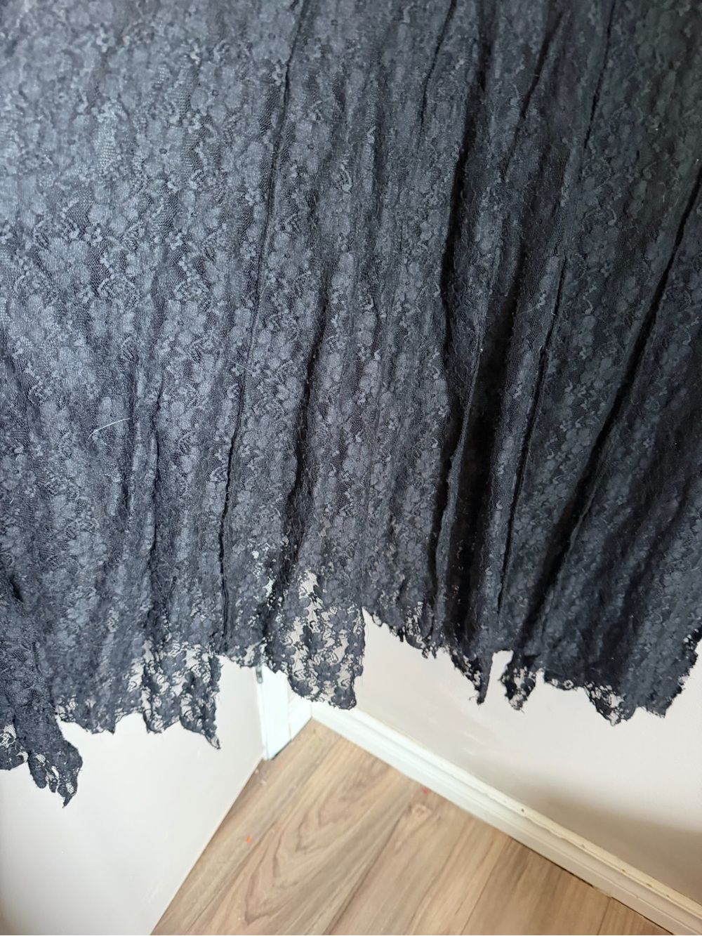 Y2K Jessica Black Floral Lace Panel Maxi Skirt Vintage Gothic 10 - Picture 2 of 7